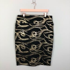 LuLa Roe Black & Gold Skirt